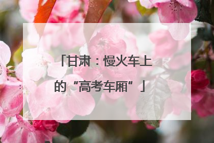 甘肃：慢火车上的“高考车厢”